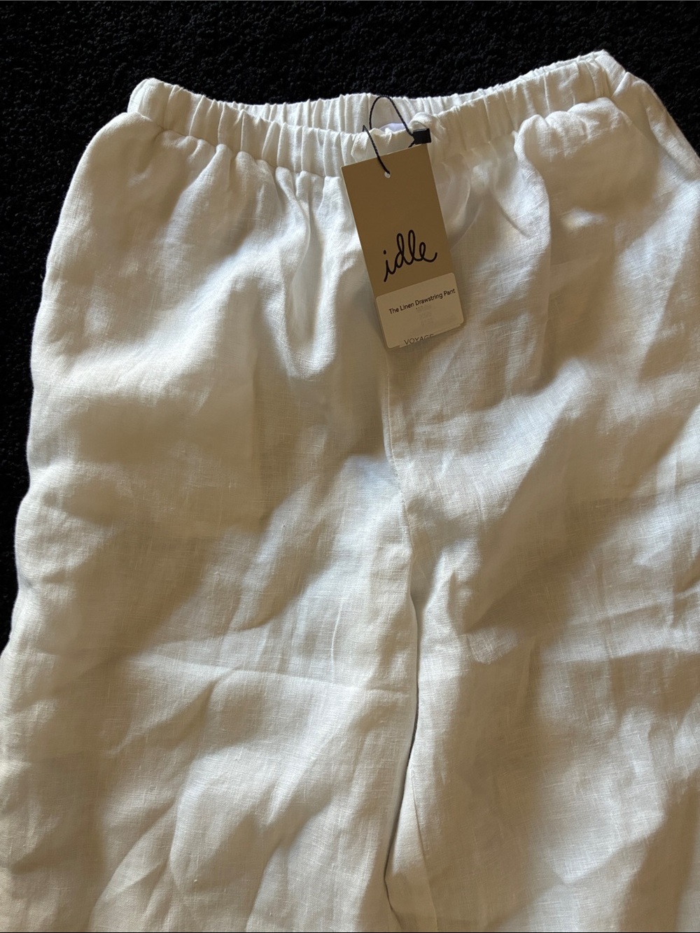 XS/S IDLE White Linen Pull-On Pants w/pockets 26”-33” w/27” inseam NWT